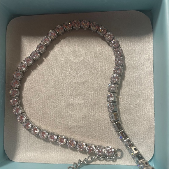 3mm CZ Diamond Tennis Bracelet in White Gold KRKC - Picture 5 of 6